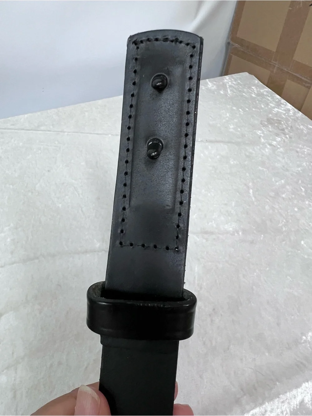 Black Leather Uniform Belt Men's no buckle size M